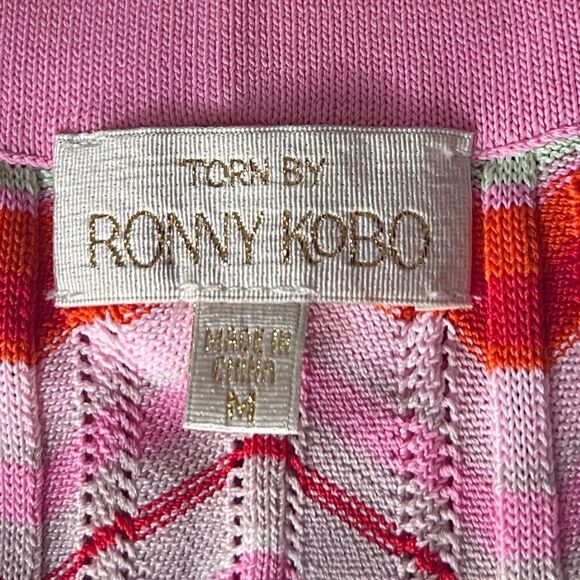 Torn by Ronny Kobo Pink Red Chevron Crochet 2-Piece Set Skirt Set. Medium. NWT! - Picture 12 of 16
